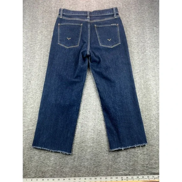 Hudson Womens NOA Giana Straight Leg Jeans Dark Wash Raw Hem Size 27 - Picture 2 of 7